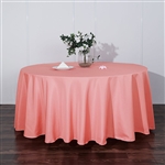 120" Round Polyester Tablecloth - Coral