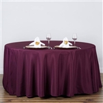 120" Round Polyester Tablecloth - Eggplant
