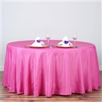 120" Round Polyester Tablecloth - Fuchsia