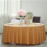120" Round Polyester Tablecloth - Gold