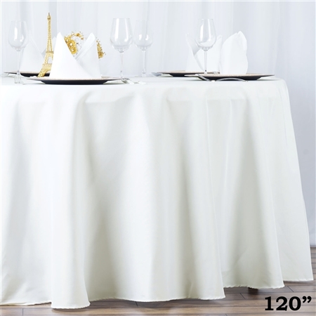 120" Seamless Value Plus Polyester Round Tablecloth - Ivory