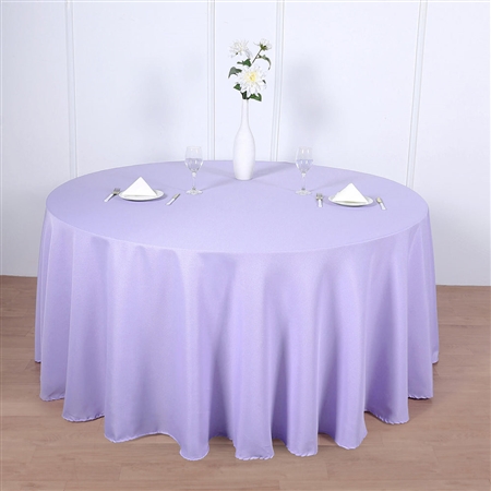 120" Round Polyester Tablecloth - Lavender