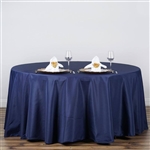 120" Round Polyester Tablecloth - Navy Blue