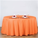 120" Round Polyester Tablecloth - Orange
