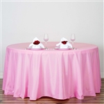 120" Round Polyester Tablecloth - Pink