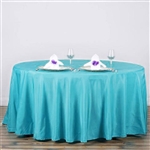 120" Round Polyester Tablecloth - Turquoise