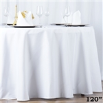 120" Seamless Value Plus Polyester Round Tablecloth - White