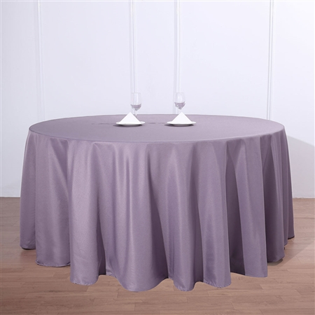 132" Round Polyester Tablecloth - Amethyst