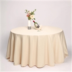 132" Round Polyester Tablecloth - Beige