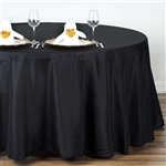 132" Round Polyester Tablecloth - Black