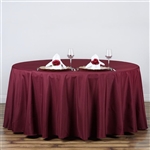132" Round Polyester Tablecloth - Burgundy