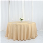 132" Round Polyester Tablecloth - Champagne