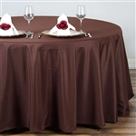 132" Round Polyester Tablecloth - Chocolate