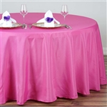 132" Round Polyester Tablecloth - Fuchsia