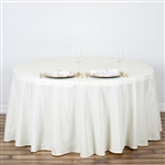 132" Round Polyester Tablecloth - Ivory