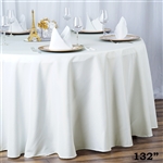 132" Seamless Value Plus Polyester Round Tablecloth - Ivory