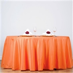 132" Round Polyester Tablecloth - Orange