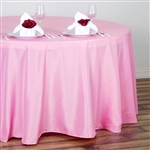 132" Round Polyester Tablecloth - Pink