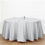 132" Round Polyester Tablecloth - Silver