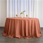 132" Round Polyester Tablecloth - Burnt Orange/Terracotta