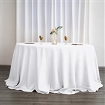 132" Round Polyester Tablecloth - White