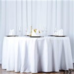 132" Seamless Value Plus Polyester Round Tablecloth - White