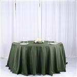 132" Round Polyester Tablecloth - Olive Green