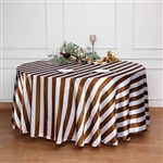 120" Stripe Satin Seamless Round Tablecloth - Gold & White