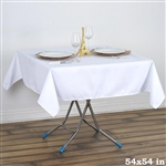 54" x 54" Wonderful Wrinkle and Stain Resistant Value Plus Polyester Tablecloth - White