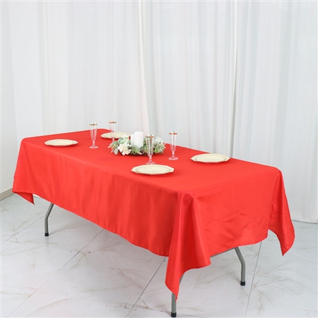 54"x96" Polyester Rectangular Tablecloth - Red