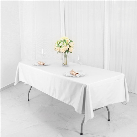 54"x96" Polyester Rectangular Tablecloth - White