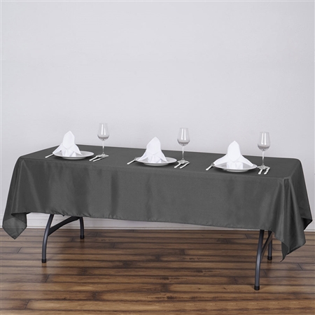 60"x102" Polyester Rectangular Tablecloth - Charcoal Gray