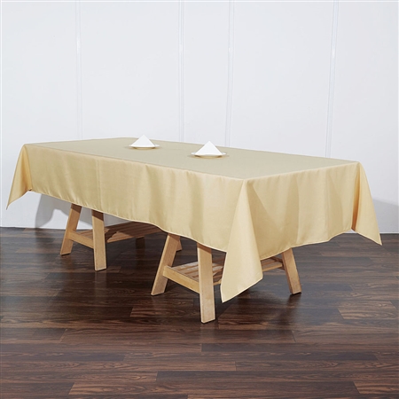 60"x102" Polyester Rectangular Tablecloth - Champagne