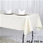 60x102" Seamless Value Plus Polyester Tablecloth - Ivory