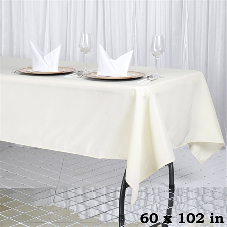 60x102" Seamless Value Plus Polyester Tablecloth - Ivory
