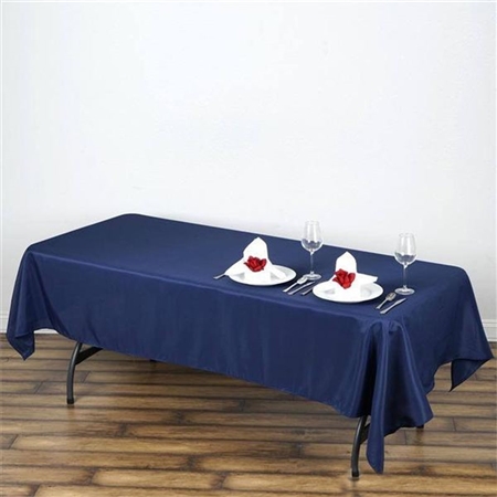 60"x102" Polyester Rectangular Tablecloth - Navy Blue