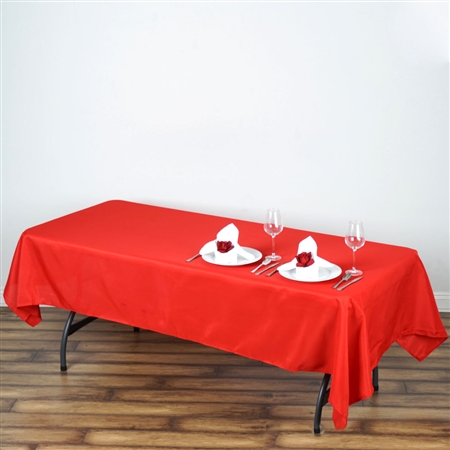 60"x102" Polyester Rectangular Tablecloth - Red