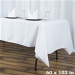 60x102" Seamless Value Plus Polyester Tablecloth - White