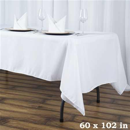 60x102" Seamless Value Plus Polyester Tablecloth - White