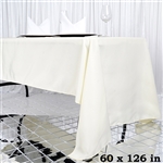 60x126" Seamless Value Plus Polyester Tablecloth - Ivory