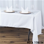 60x126" Seamless Value Plus Polyester Tablecloth - White