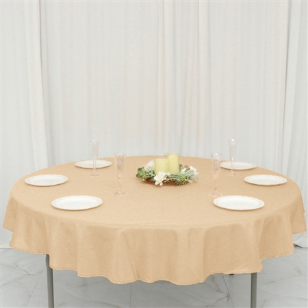 70" Round Polyester Tablecloth - Champagne