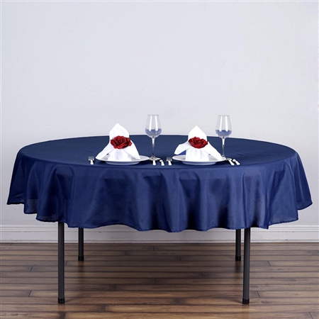 70" Round Polyester Tablecloth - Navy Blue