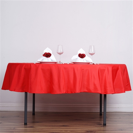 70" Round Polyester Tablecloth - Red