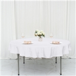 70" Round Polyester Tablecloth - White