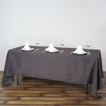 Econoline Charcoal Grey Tablecloth 72x120"