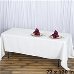 72x120" Seamless Value Plus Polyester Tablecloth - Ivory