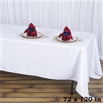 72x120" Seamless Value Plus Polyester Tablecloth - White