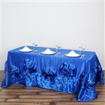 90"x156" Rectangular Lamour Satin Rosette Oblong - Royal Blue