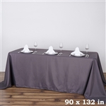 90 x 132" Charcoal Grey Wholesale Polyester Banquet Linen Wedding Party Tablecloth